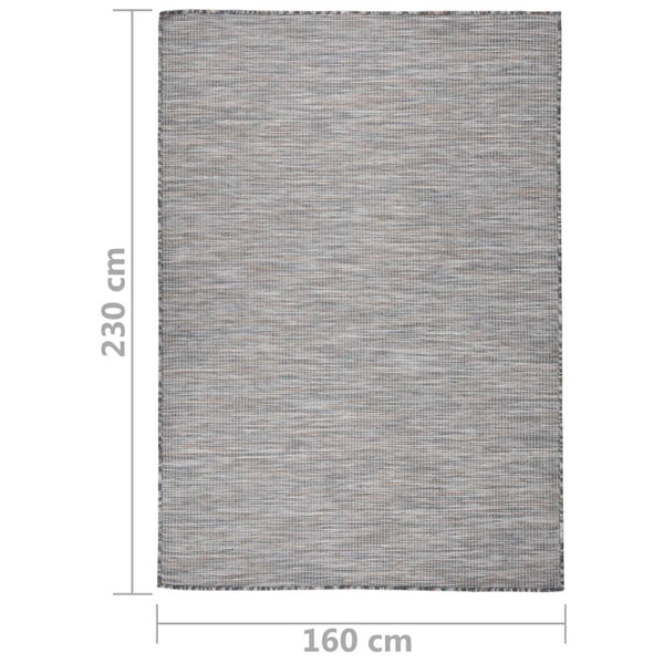 Brauner und blauer Outdoor-Teppich Flatweave Viland 160x230cm