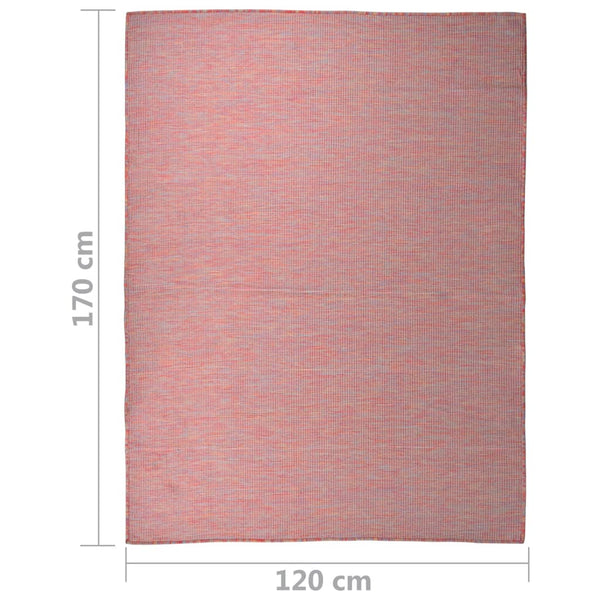 Roter Outdoor-Teppich Flatweave Viland 120x170cm