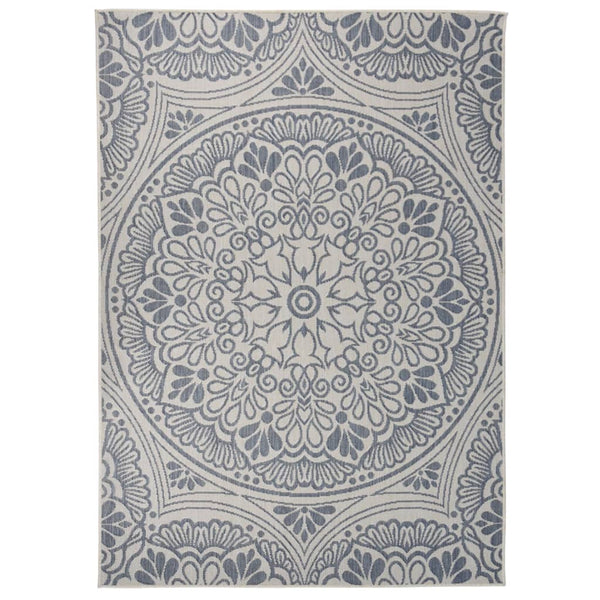 Blauer Outdoor-Teppich Flatweave Viland 140x200cm (Muster)