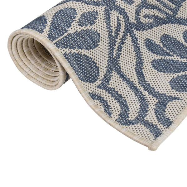 Blauer Outdoor-Teppich Flatweave Viland 140x200cm (Muster)
