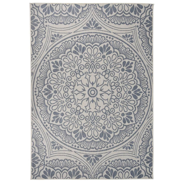 Blauer Outdoor-Teppich Flatweave Viland 160x230cm (gemustert)