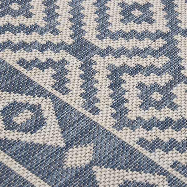 Siniset ulkomatto flatweave Viland 80x250cm (raidat)