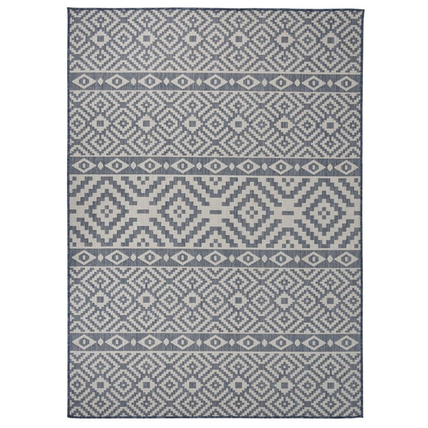 Blauer Outdoor-Teppich Flatweave Viland 200x280cm (gestreift)