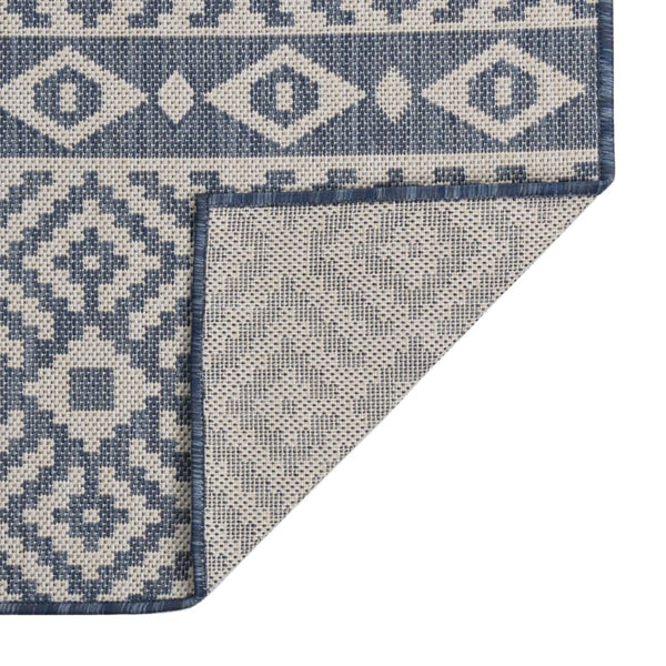 Blauer Outdoor-Teppich Flatweave Viland 200x280cm (gestreift)