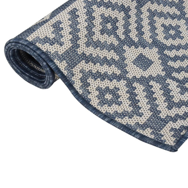 Blauer Outdoor-Teppich Flatweave Viland 200x280cm (gestreift)