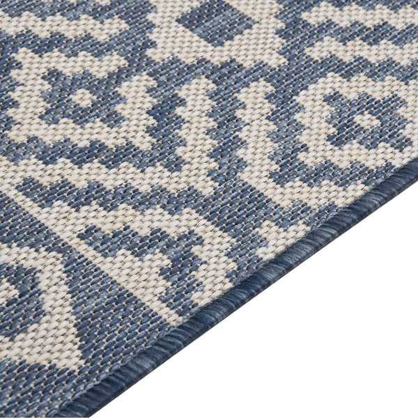 Blauer Outdoor-Teppich Flatweave Viland 200x280cm (gestreift)
