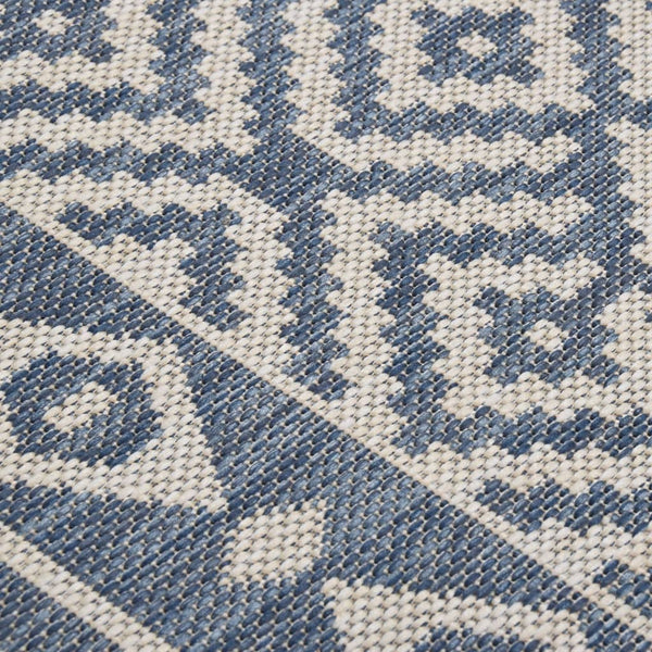 Blauer Outdoor-Teppich Flatweave Viland 200x280cm (gestreift)