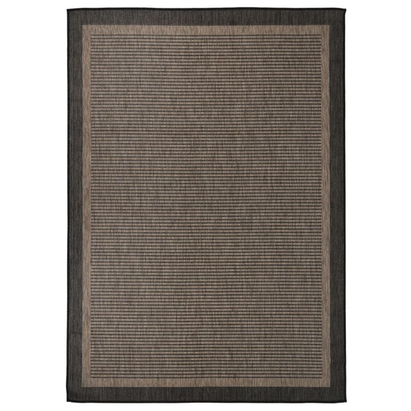 Tummanruskea ulkomatto flatweave Viland 140x200cm