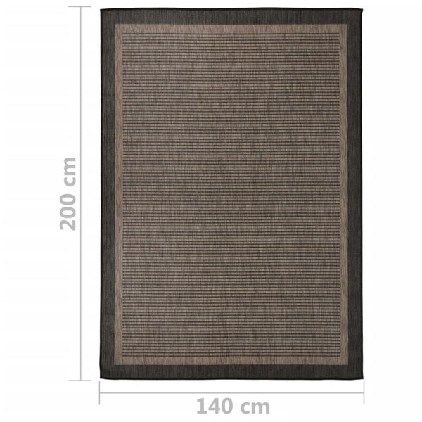 Tummanruskea ulkomatto flatweave Viland 140x200cm