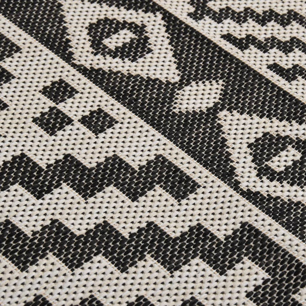 Mustat ulkomatto flatweave Viland 120x170cm (raidat)