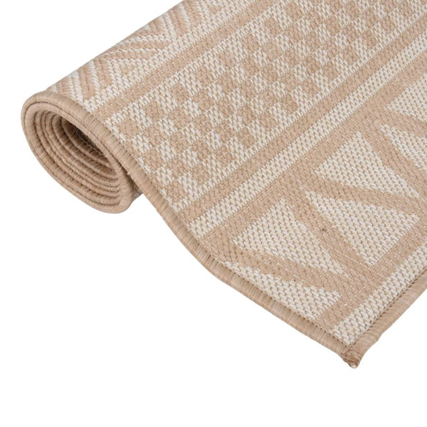 Brauner Outdoor-Teppich Flatweave Viland 200x280cm (gestreift)