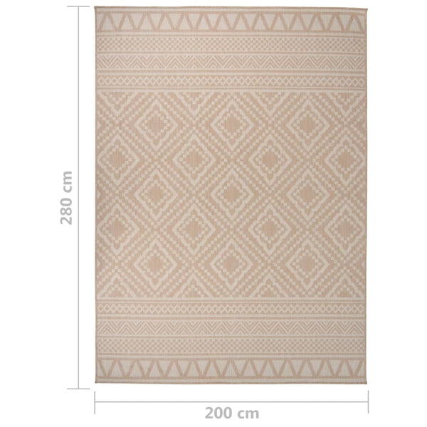 Brauner Outdoor-Teppich Flatweave Viland 200x280cm (gestreift)