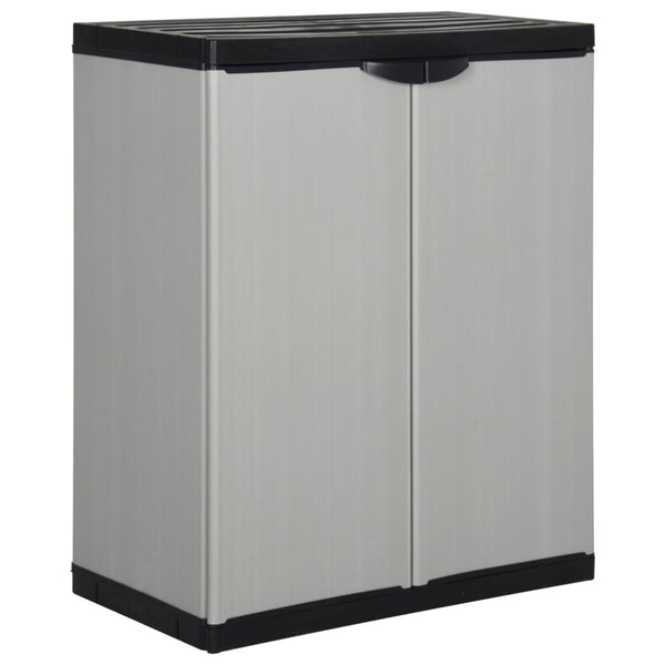 Gartenschrank Eusignie grau und schwarz 68x40x85cm (1 Regal)