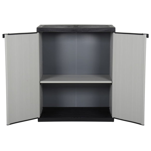 Gartenschrank Eusignie grau und schwarz 68x40x85cm (1 Regal)