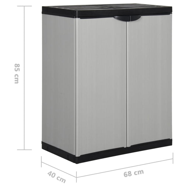Gartenschrank Eusignie grau und schwarz 68x40x85cm (1 Regal)