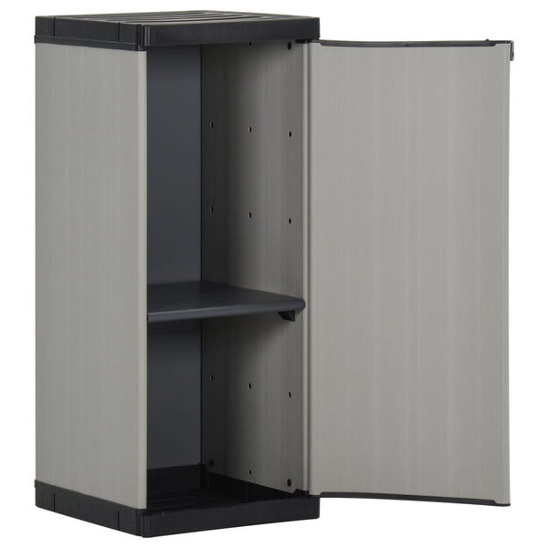 Grau-schwarzer Gartenschrank Giambattista 35x40x85cm (mit 1 Einlegeboden)