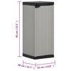 Grau-schwarzer Gartenschrank Giambattista 35x40x85cm (mit 1 Einlegeboden)
