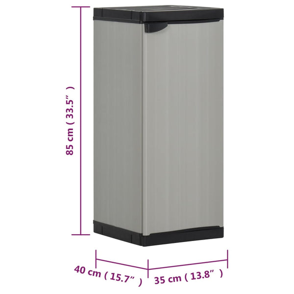 Grau-schwarzer Gartenschrank Giambattista 35x40x85cm (mit 1 Einlegeboden)