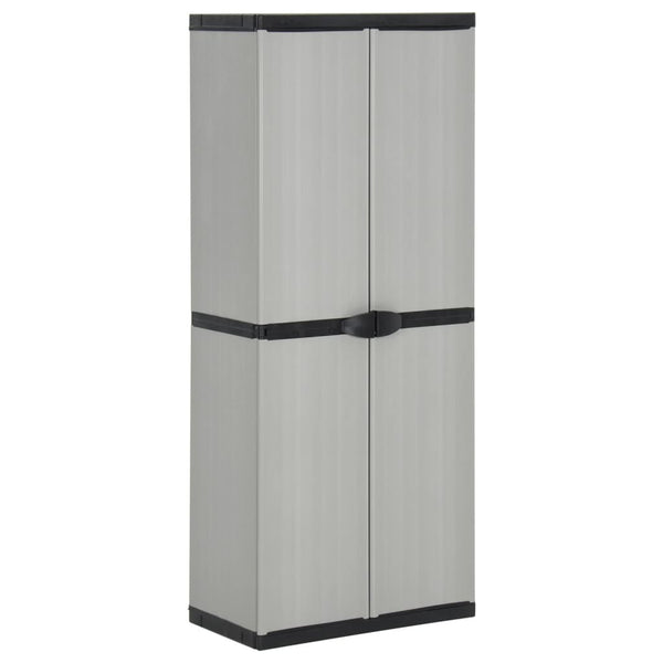 Schwarz-grauer Gartenschrank Lescinschi 68x40x168cm (3 Einlegeböden)