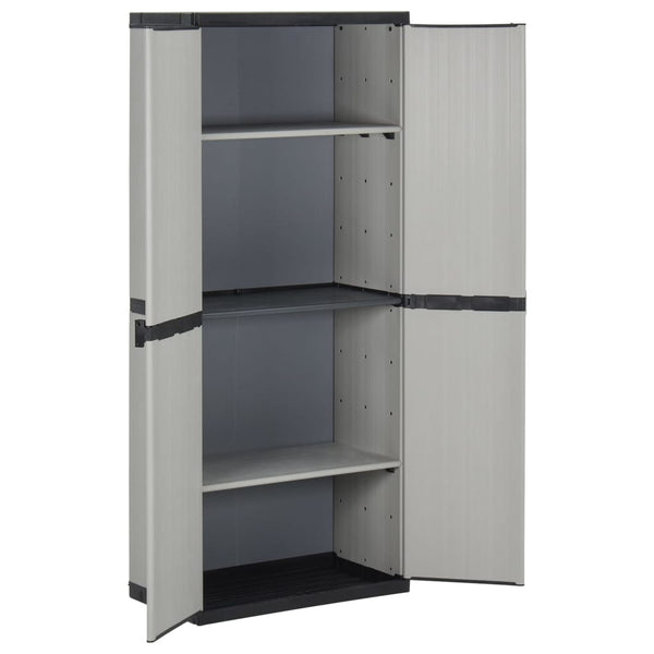 Schwarz-grauer Gartenschrank Lescinschi 68x40x168cm (3 Einlegeböden)