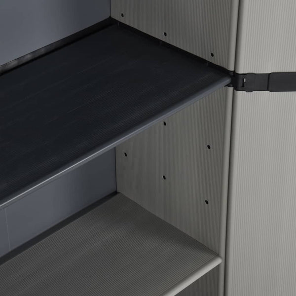 Schwarz-grauer Gartenschrank Lescinschi 68x40x168cm (3 Einlegeböden)