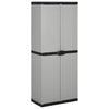 Schwarzgrauer Gartenschrank Adellaida 68x40x168cm (3 Regalböden)