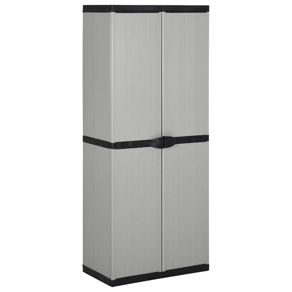 Schwarzgrauer Gartenschrank Adellaida 68x40x168cm (3 Regalböden)