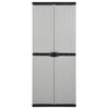 Schwarzgrauer Gartenschrank Adellaida 68x40x168cm (3 Regalböden)