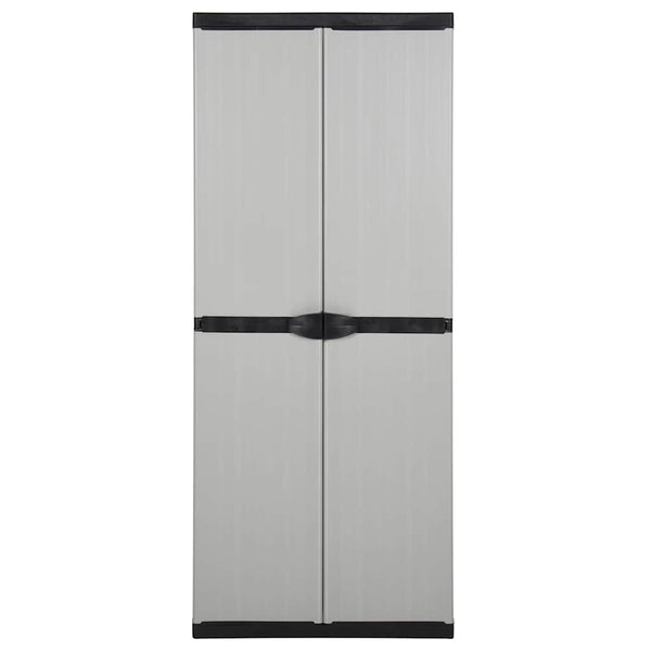 Schwarzgrauer Gartenschrank Adellaida 68x40x168cm (3 Regalböden)