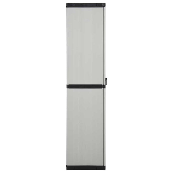 Schwarzgrauer Gartenschrank Adellaida 68x40x168cm (3 Regalböden)