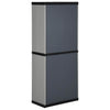Schwarzgrauer Gartenschrank Adellaida 68x40x168cm (3 Regalböden)