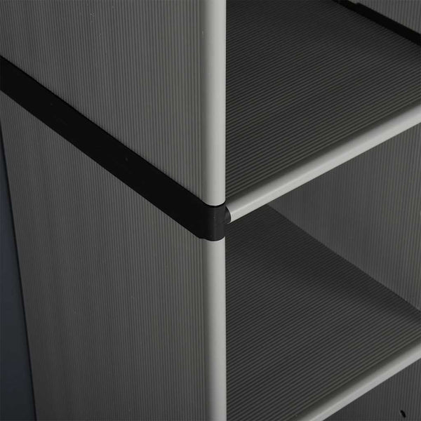 Schwarzgrauer Gartenschrank Adellaida 68x40x168cm (3 Regalböden)
