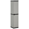 Gartenschrank Giyasettin grau und schwarz 34x40x168cm (3 Einlegeböden)