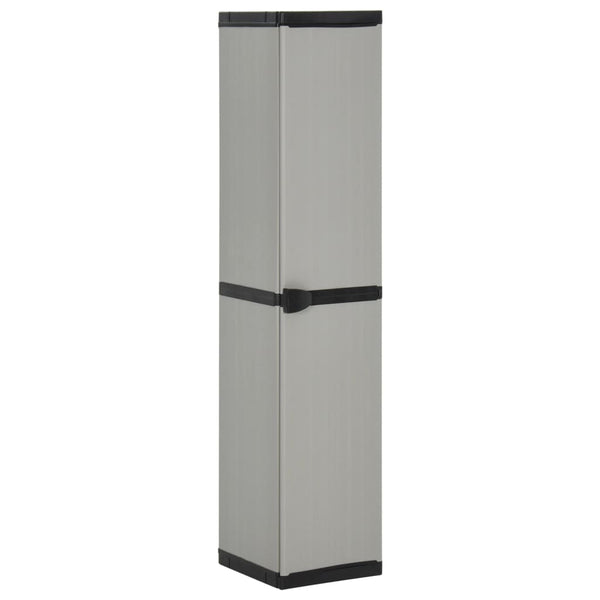 Gartenschrank Giyasettin grau und schwarz 34x40x168cm (3 Einlegeböden)