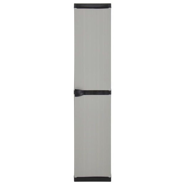 Gartenschrank Giyasettin grau und schwarz 34x40x168cm (3 Einlegeböden)