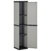 Gartenschrank Giyasettin grau und schwarz 34x40x168cm (3 Einlegeböden)