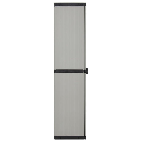 Gartenschrank Giyasettin grau und schwarz 34x40x168cm (3 Einlegeböden)