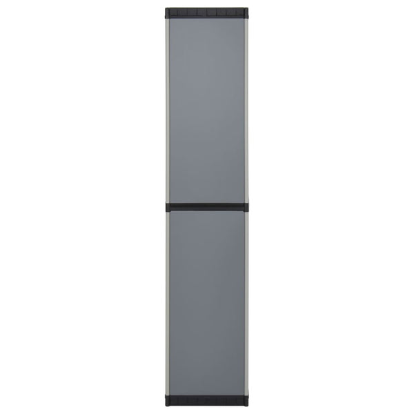 Gartenschrank Giyasettin grau und schwarz 34x40x168cm (3 Einlegeböden)