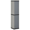 Gartenschrank Giyasettin grau und schwarz 34x40x168cm (3 Einlegeböden)