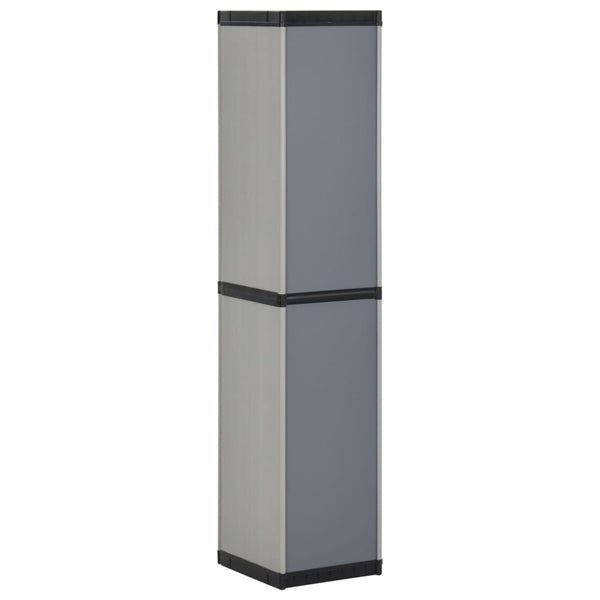 Gartenschrank Giyasettin grau und schwarz 34x40x168cm (3 Einlegeböden)