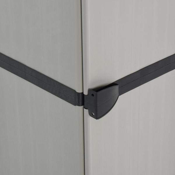 Gartenschrank Giyasettin grau und schwarz 34x40x168cm (3 Einlegeböden)