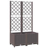Brauner Blumenkasten mit Spalier Ticu 80x40x136cm (PP)