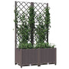 Brauner Blumenkasten mit Spalier Ticu 80x40x136cm (PP)