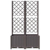 Brauner Blumenkasten mit Spalier Ticu 80x40x136cm (PP)