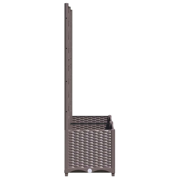 Brauner Blumenkasten mit Spalier Ticu 80x40x136cm (PP)