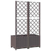Brauner Blumenkasten mit Spalier Ticu 80x40x136cm (PP)