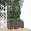Brauner Blumenkasten mit Spalier Ticu 80x40x136cm (PP)