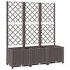 Brauner Blumenkasten mit Spalier Ticu 120x40x136cm (PP)