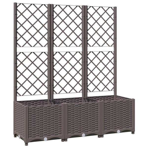 Brauner Blumenkasten mit Spalier Ticu 120x40x136cm (PP)