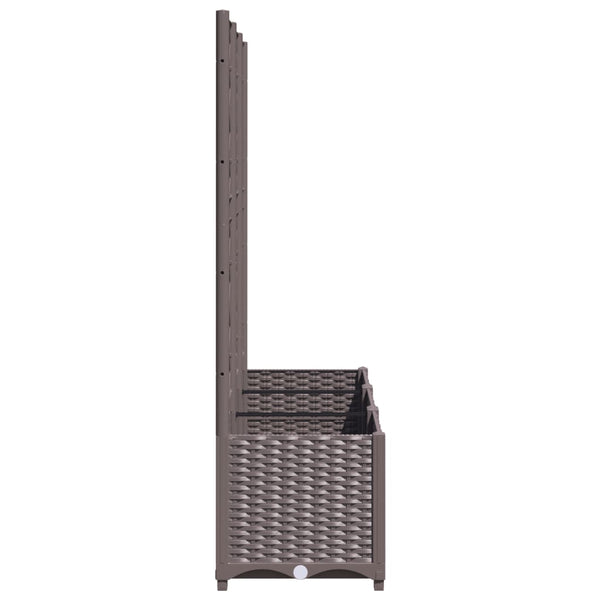 Brauner Blumenkasten mit Spalier Ticu 120x40x136cm (PP)